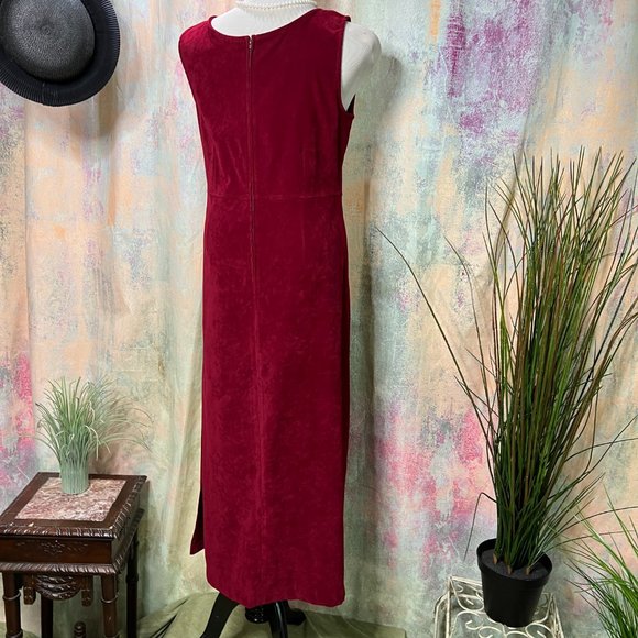 VTG๐ Karin Stevens Faux Suede Dress with Jacket backside it has a long Slit - Picture 6 of 16